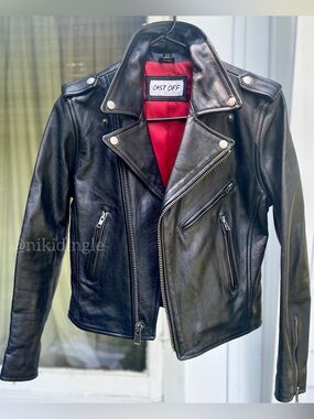 $1395 The Cast Perfecto Leather Jacket Moto Biker Motorcycle Punk Rock Club XS